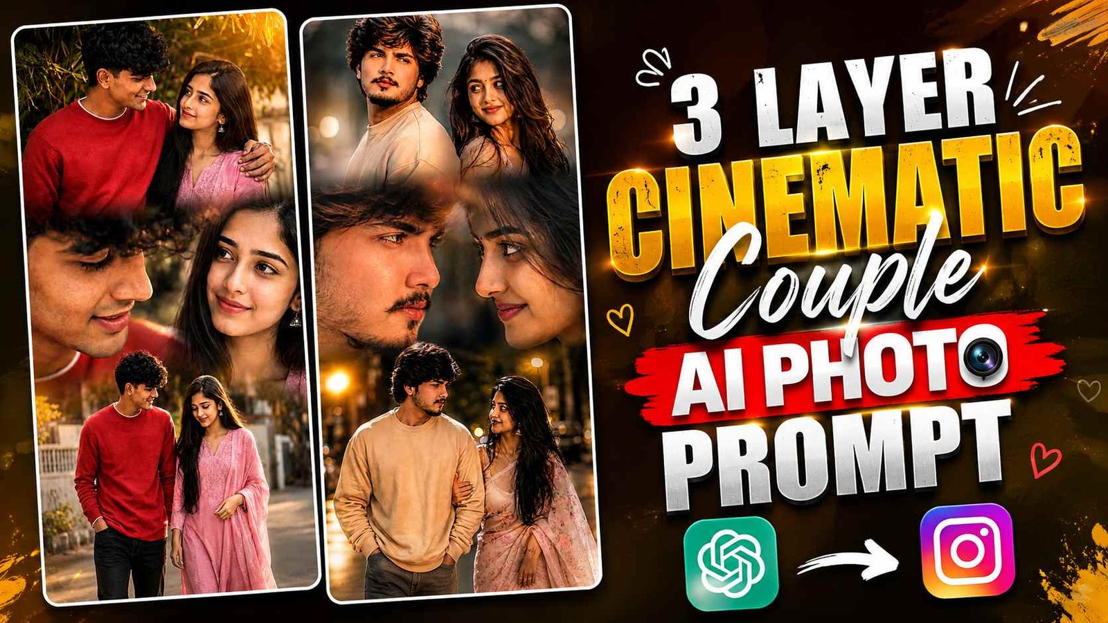 3-Layer Cinematic Couple AI Photo Editing Prompt